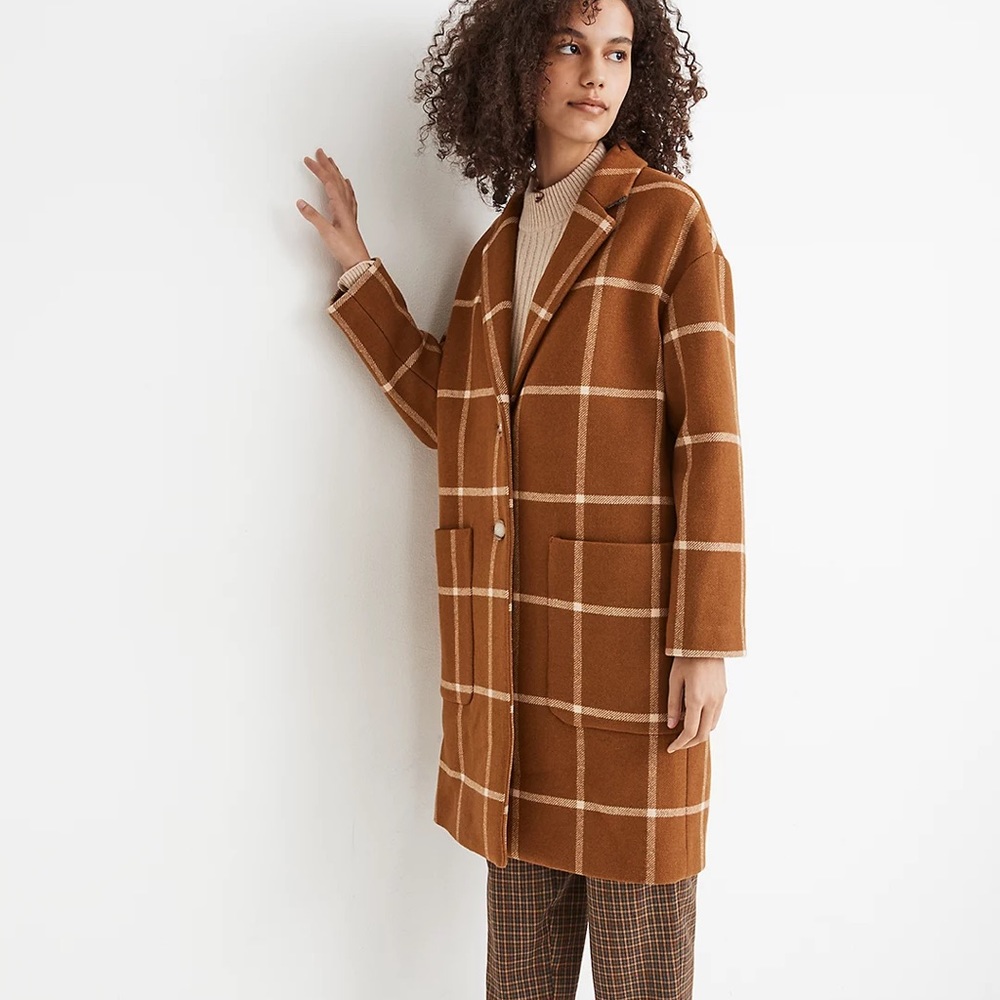 Madewell Elmcourt Coat in Windowpane (Insuluxe Fabric)